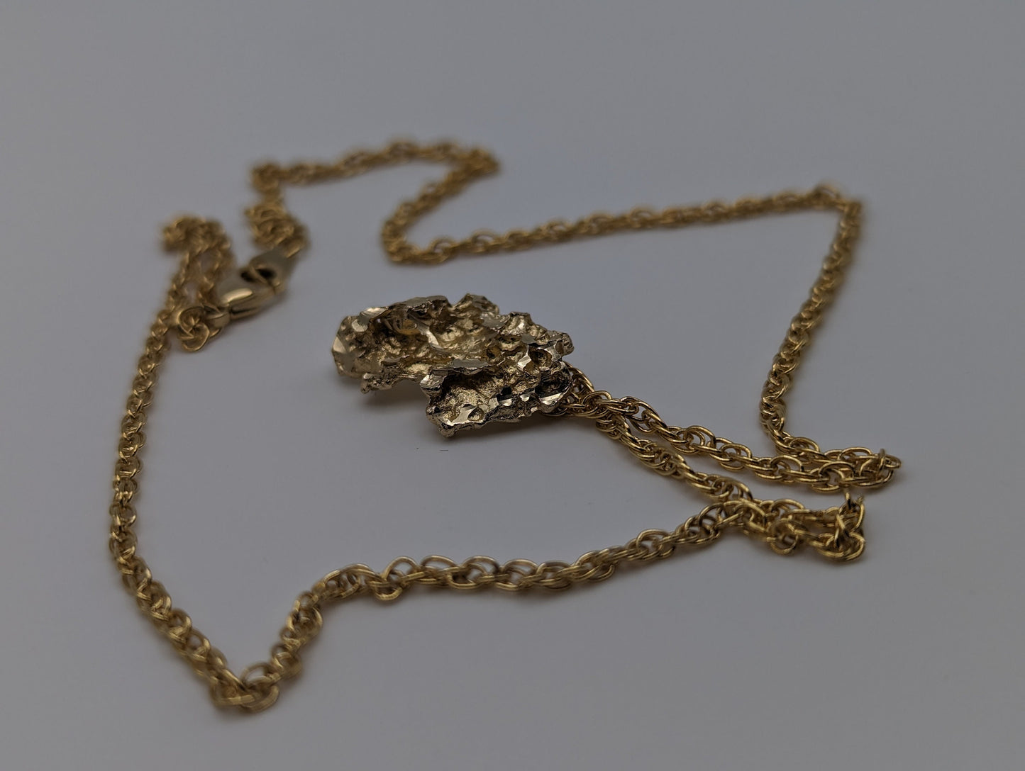 14k Yellow Gold Big Nugget Pendant. 14k Yellow Gold Nugget Pendant + Complimentary 14k GF Necklace