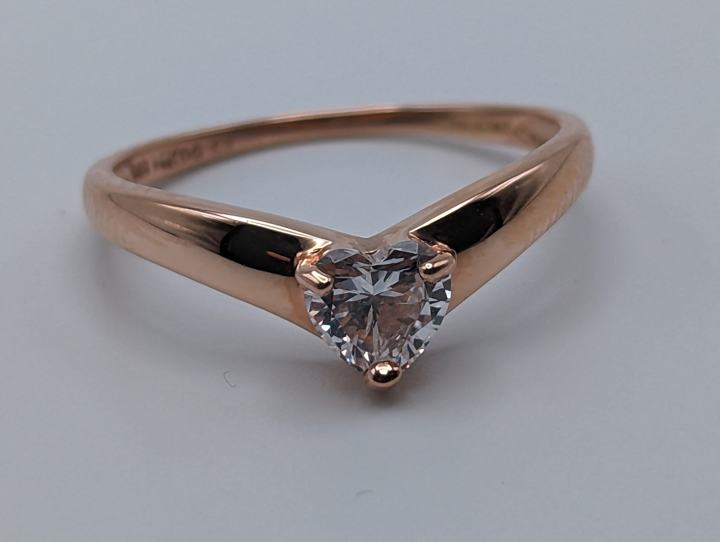 14k Rose Gold Heart Ring. 14k Rose Gold Promise Ring. 14k Rose Gold Heart Band. 14k Heart Minimalist Ring.