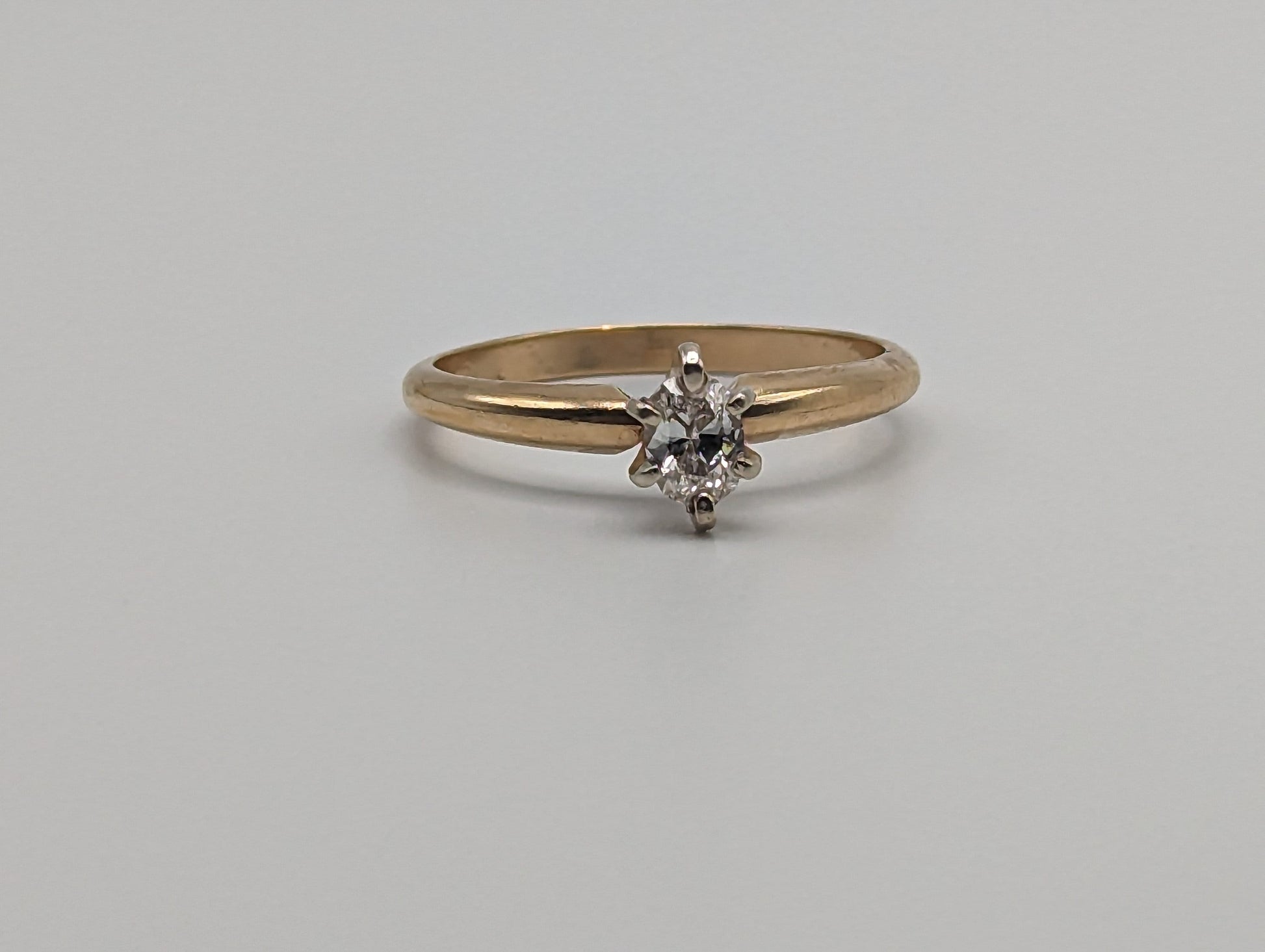 10k Yellow Gold Diamond Solitaire Ring. Yellow Diamond Wedding Band. 14k Diamond Promise Ring. 14k Engagement Ring. 14k Oval Diamond Ring.