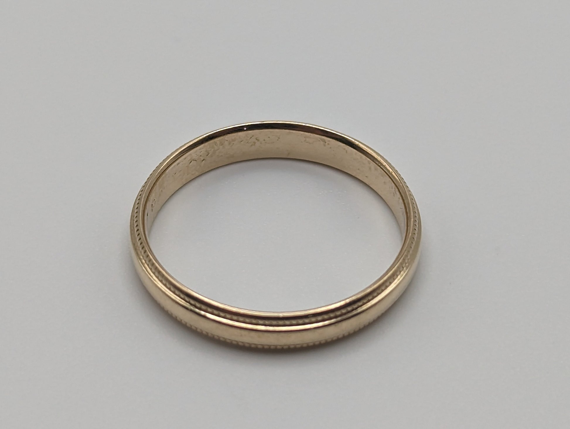 10k 3mm Milgrain Half Round Bead Wedding Band. 10k Yellow Gold Milgrain Bead Band. Yellow Gold Wedding Engagement Band Unisex Wedding Band.