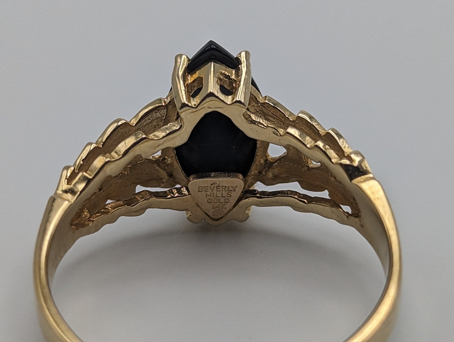 Beverly Hills Gold Black Onyx Ring. Yellow Gold 14k Black Onyx Ring Womens Midnight Black Onyx Ring. 14k Onyx Minimalist Ring.