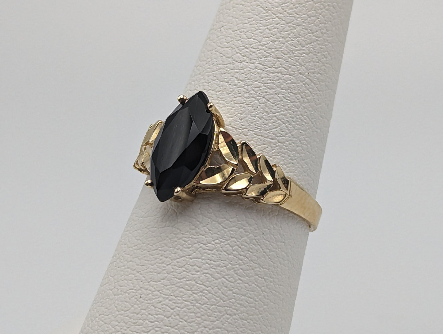 Beverly Hills Gold Black Onyx Ring. Yellow Gold 14k Black Onyx Ring Womens Midnight Black Onyx Ring. 14k Onyx Minimalist Ring.