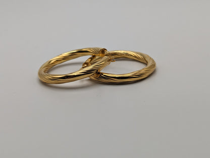 Large 14k Gold Twisted Hoop Earrings. Italian Hoop Earrings. Gold Hoops. Dainty Hoops. Made in Italy. 14k Classic Hoops. Twisted Gold Hoops.