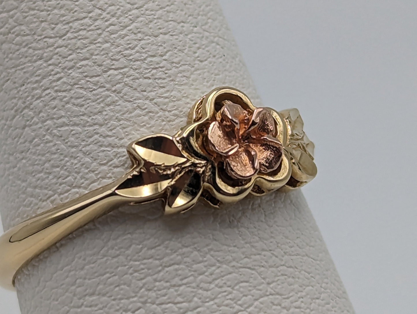 14k Tri Color Beverly Hills Gold Rose Ring. Gold Rose Ring. Flower Ring. 14k Rose Ring.