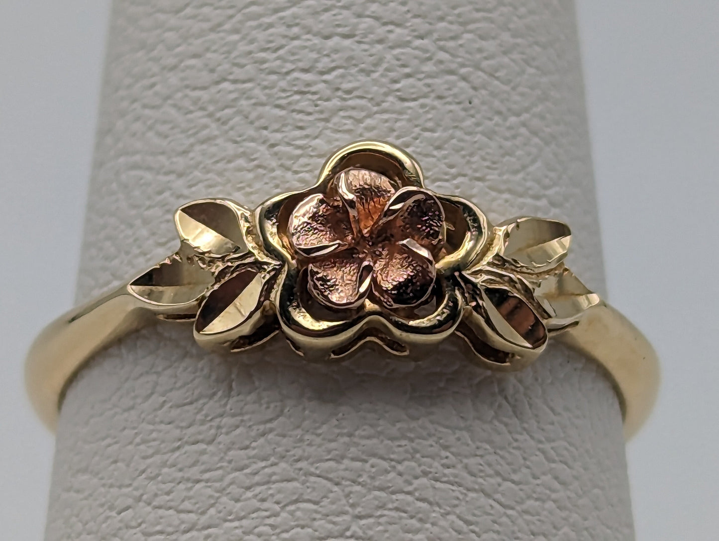 14k Tri Color Beverly Hills Gold Rose Ring. Gold Rose Ring. Flower Ring. 14k Rose Ring.