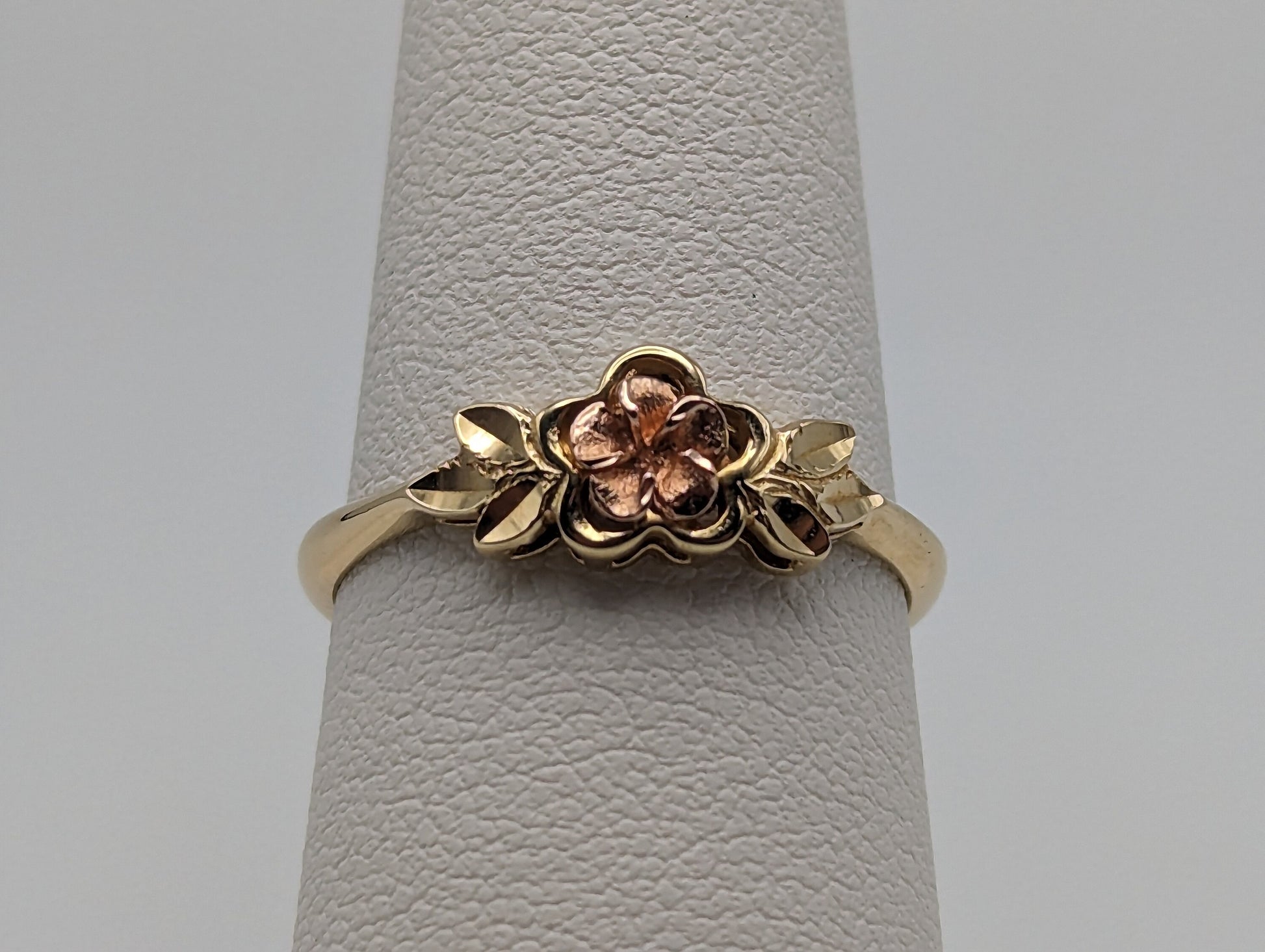 14k Tri Color Beverly Hills Gold Rose Ring. Gold Rose Ring. Flower Ring. 14k Rose Ring.