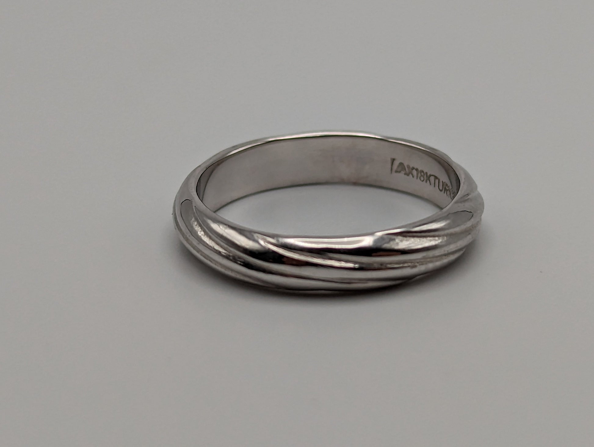 White Gold 18k 4mm Wedding Wide Band. 18k White Gold Anniversary Ring. 18k White Gold Handmade Women's Spacer Ring. Minimalist Gold Band.