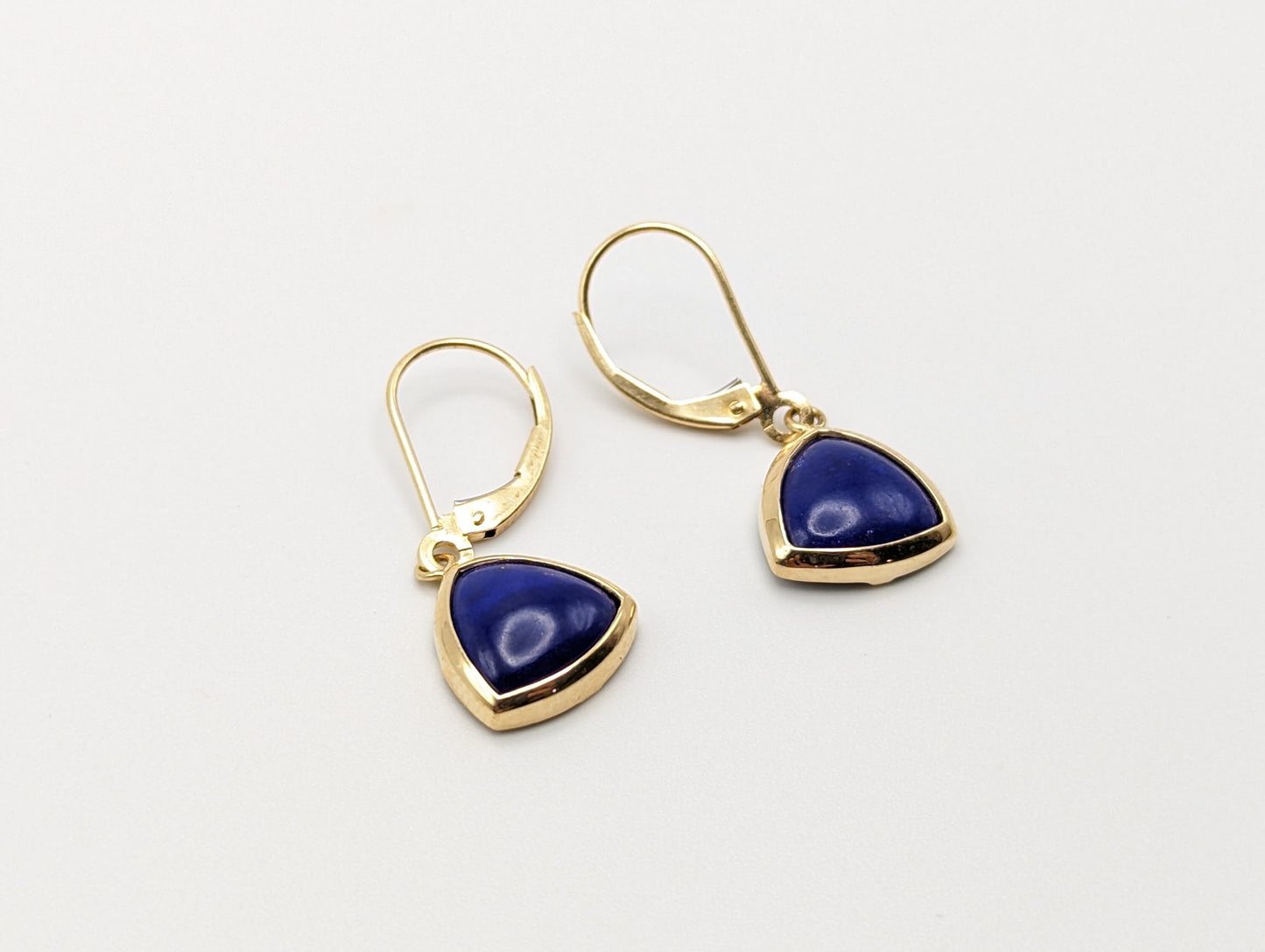 14k Lapis-Lazul Dangle Yellow Gold Earrings. 14k Lapis Dangle Earrings. 14k Yellow Gold Lapis Dangle Earrings.