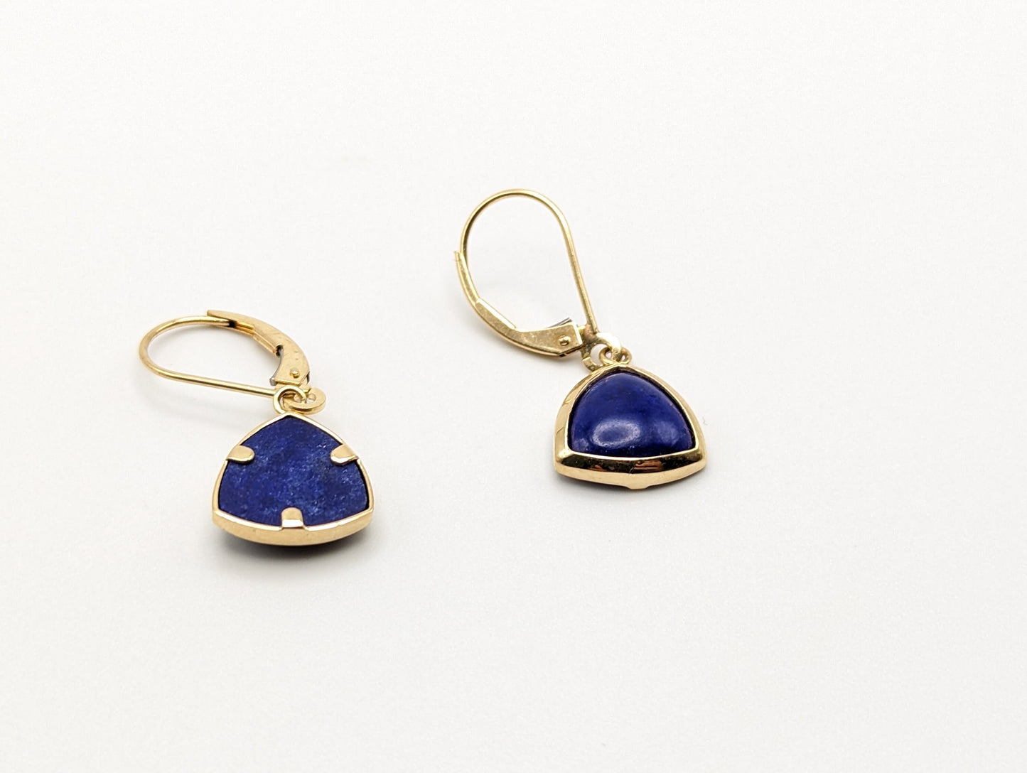 14k Lapis-Lazul Dangle Yellow Gold Earrings. 14k Lapis Dangle Earrings. 14k Yellow Gold Lapis Dangle Earrings.