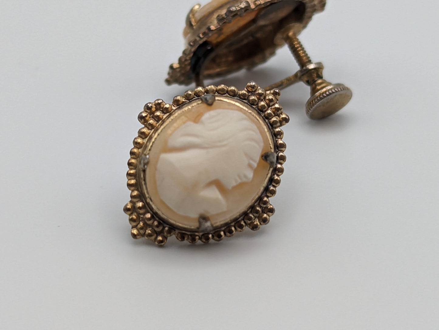 Vintage Rosalinda Cameo Earrings. Cameo Earrings. Handmade Victorian Earrings.