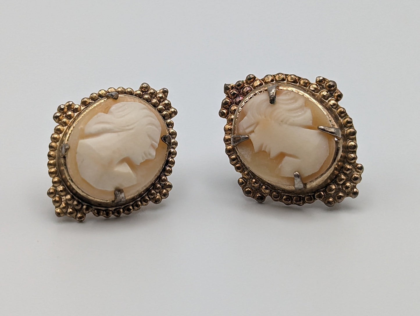 Vintage Rosalinda Cameo Earrings. Cameo Earrings. Handmade Victorian Earrings.