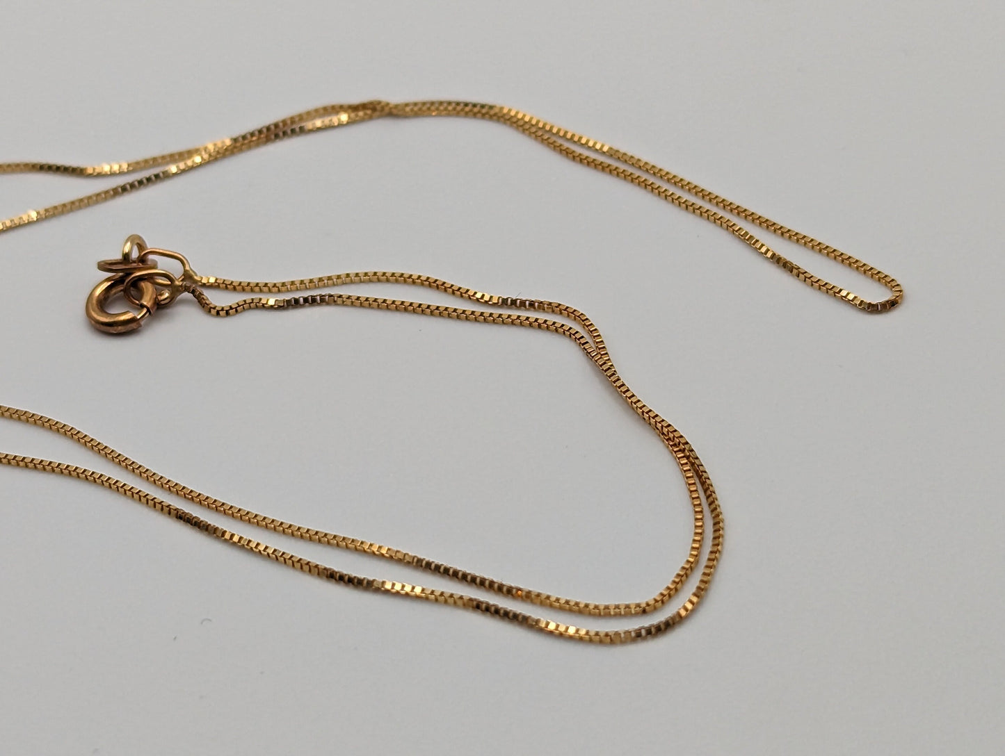 18k Italian MILOR Ladies Box Chain Necklace. 18k Box Chain. 18k Vintage Italian Box Chain.