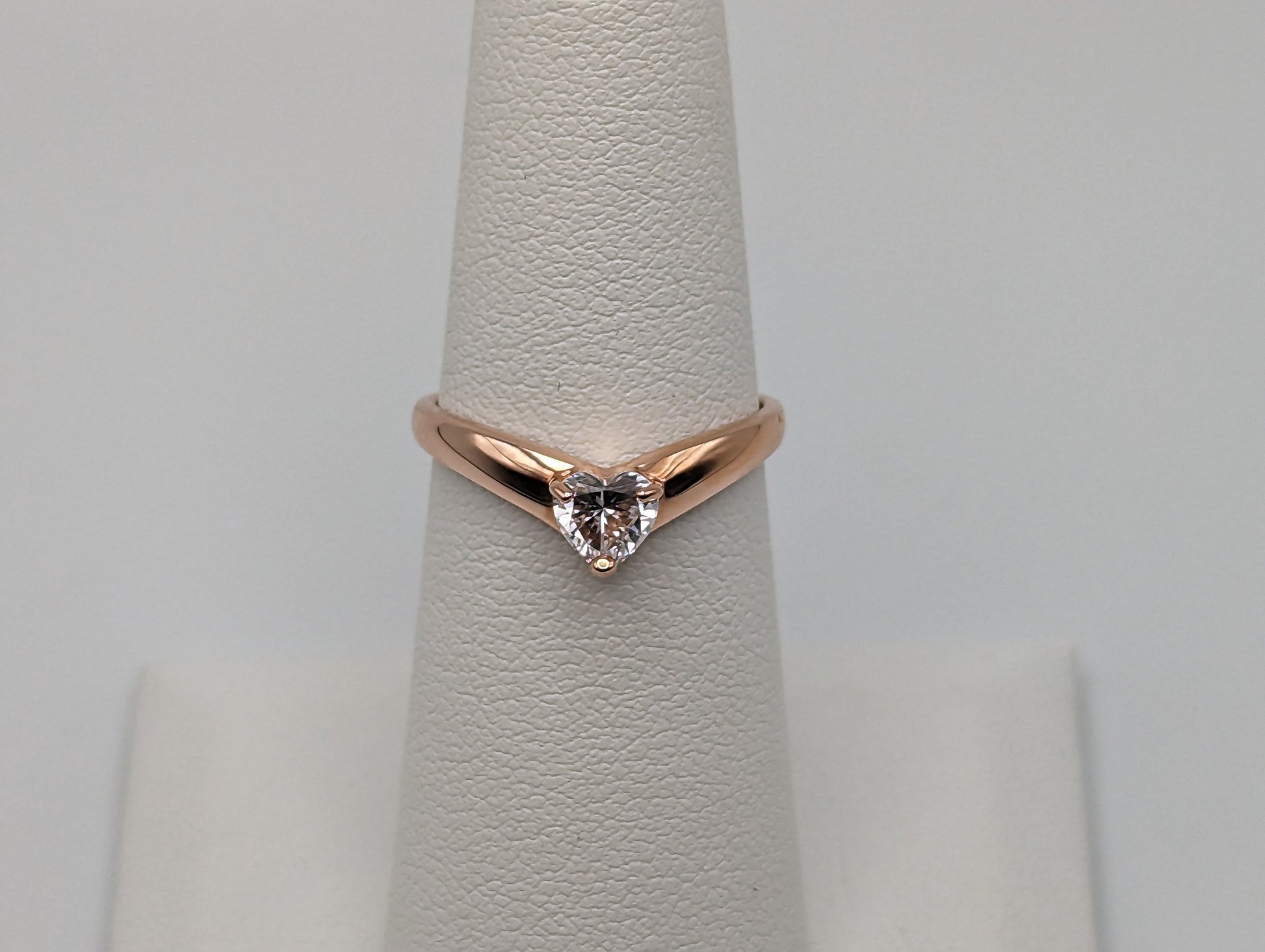 14k Rose Gold Heart Ring. 14k Rose Gold Promise Ring. 14k Rose Gold Heart Band. 14k Heart Minimalist Ring.