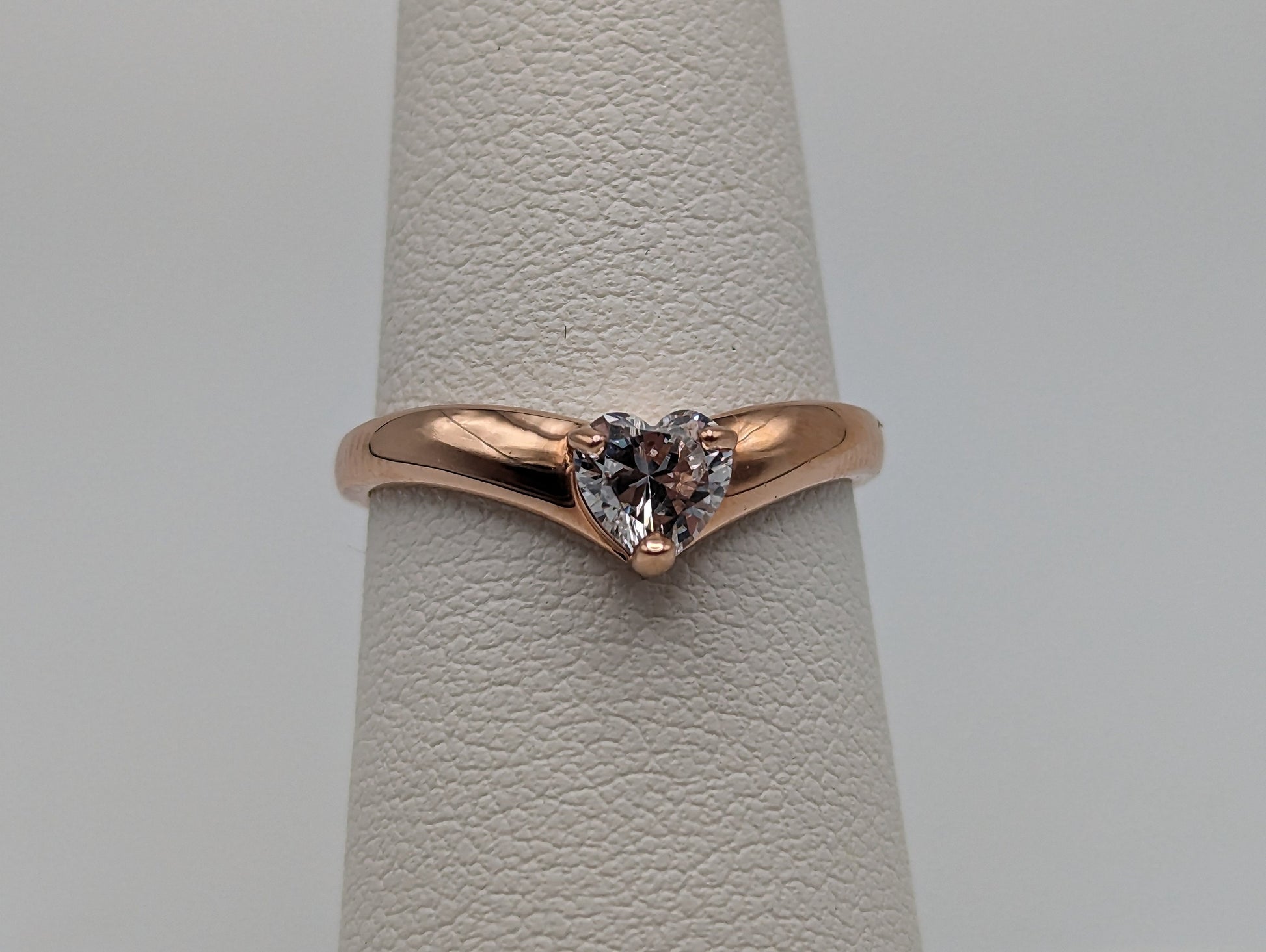 14k Rose Gold Heart Ring. 14k Rose Gold Promise Ring. 14k Rose Gold Heart Band. 14k Heart Minimalist Ring.