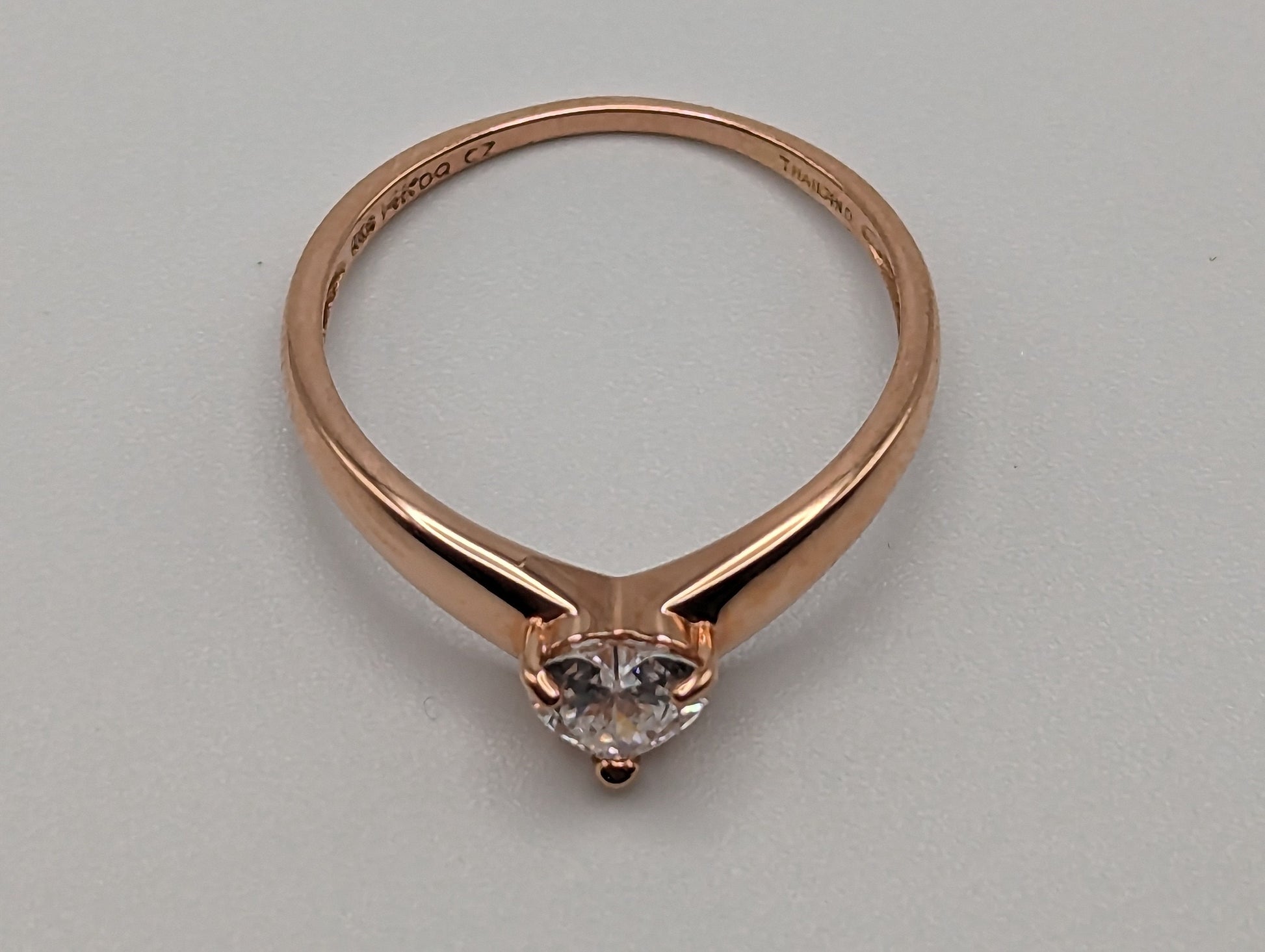 14k Rose Gold Heart Ring. 14k Rose Gold Promise Ring. 14k Rose Gold Heart Band. 14k Heart Minimalist Ring.