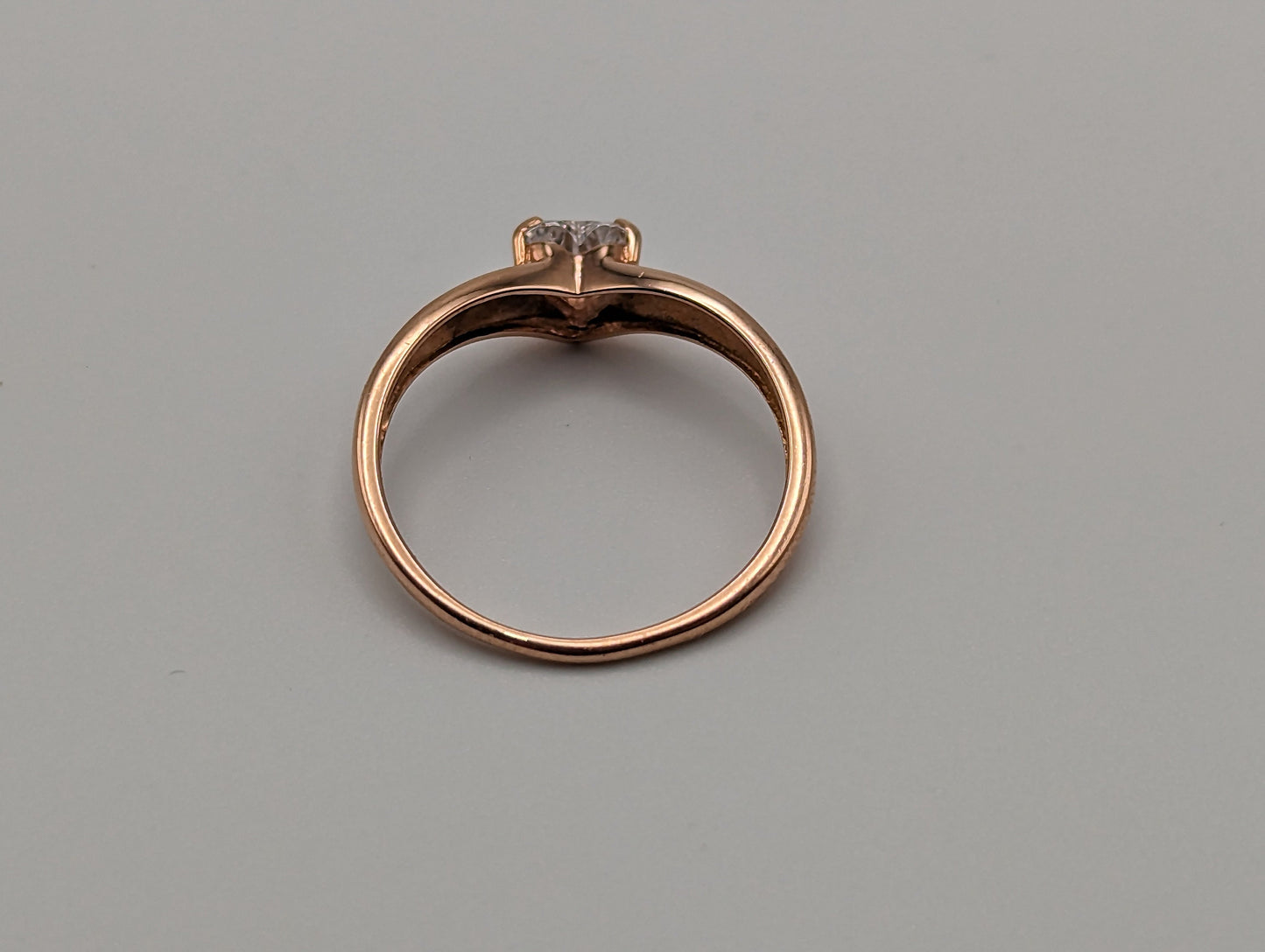 14k Rose Gold Heart Ring. 14k Rose Gold Promise Ring. 14k Rose Gold Heart Band. 14k Heart Minimalist Ring.