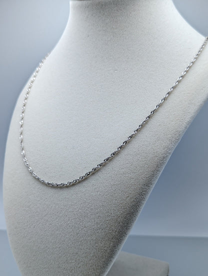 18k Milor Italy White Gold Singapore Necklace Chain. 18k White Gold Chain 24 " Minimalist 18k White Gold Chain.