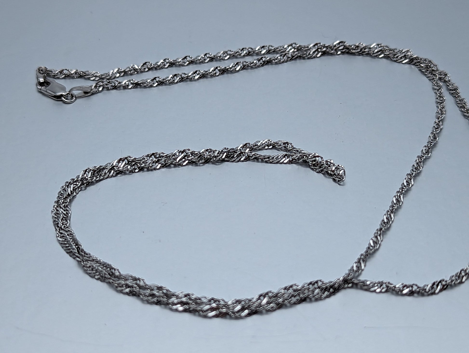 18k Milor Italy White Gold Singapore Necklace Chain. 18k White Gold Chain 24 " Minimalist 18k White Gold Chain.