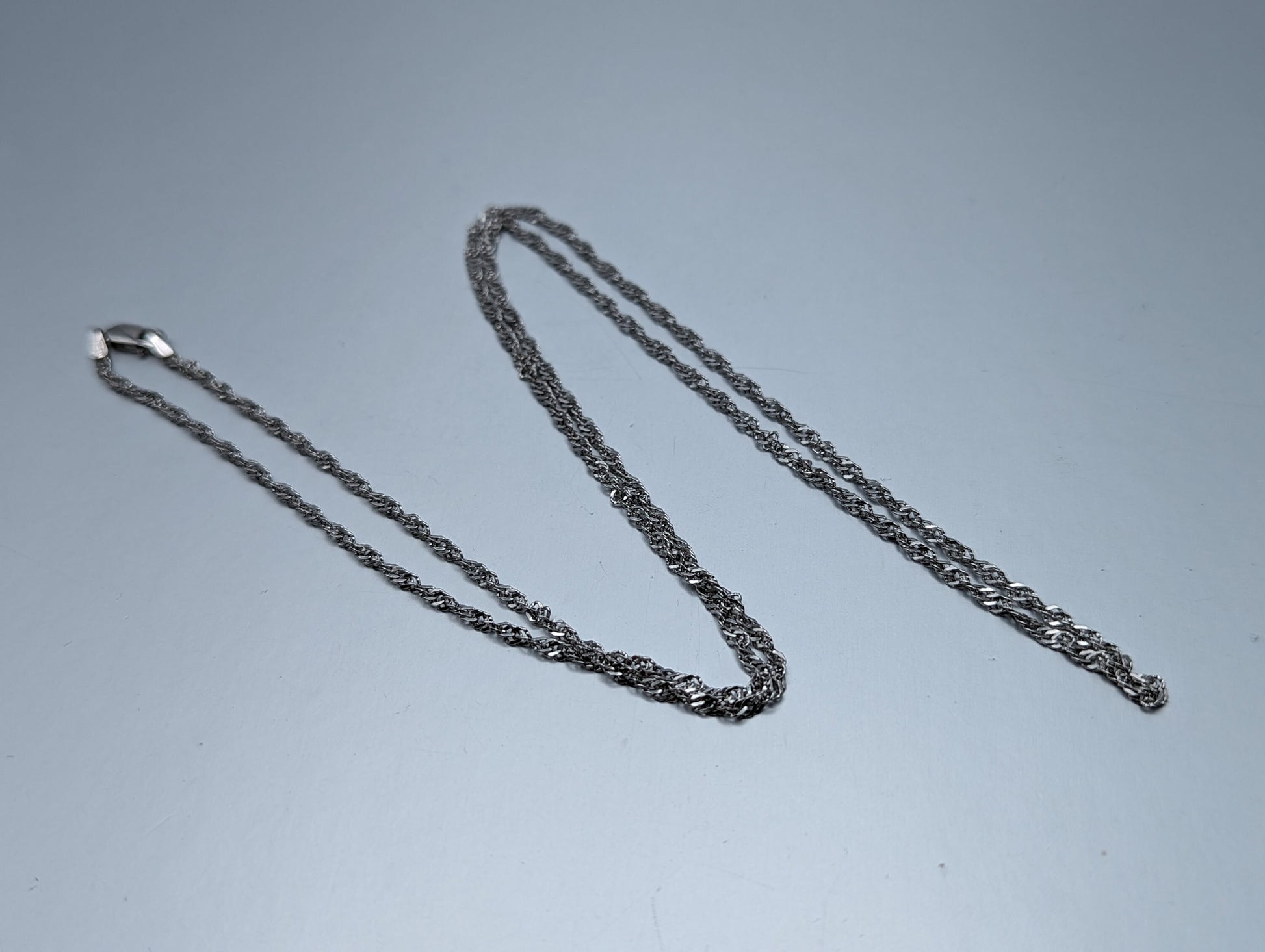 18k Milor Italy White Gold Singapore Necklace Chain. 18k White Gold Chain 24 " Minimalist 18k White Gold Chain.