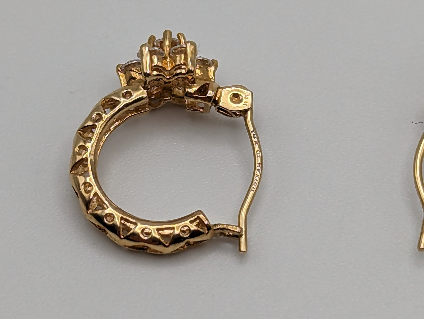 14k Gold Flower Hoop Earrings. Flower Hoop Earrings. Gold Hoops. Dainty Hoops. 14k Flower Hoops. 14k Flower Earrings.