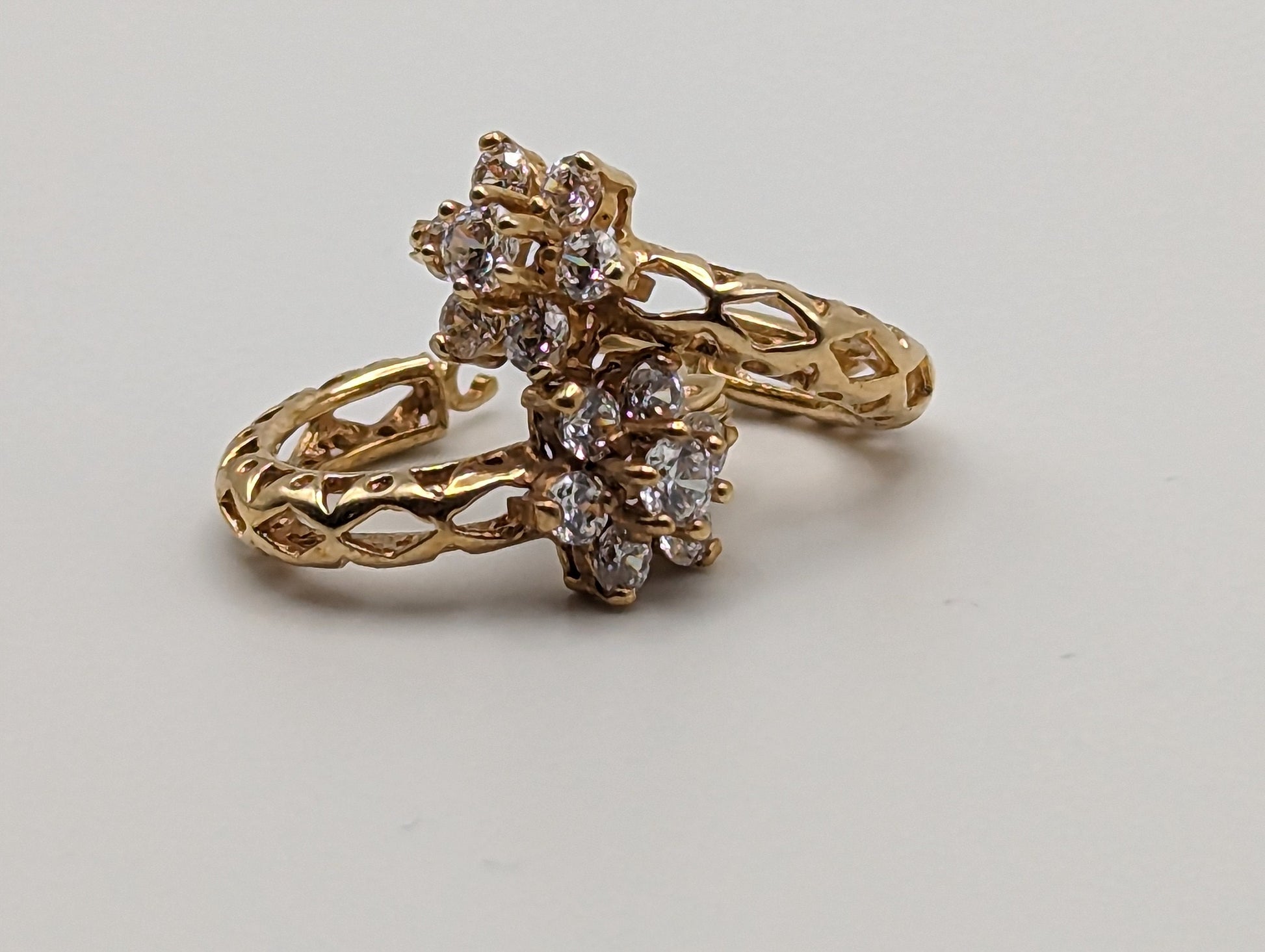 14k Gold Flower Hoop Earrings. Flower Hoop Earrings. Gold Hoops. Dainty Hoops. 14k Flower Hoops. 14k Flower Earrings.