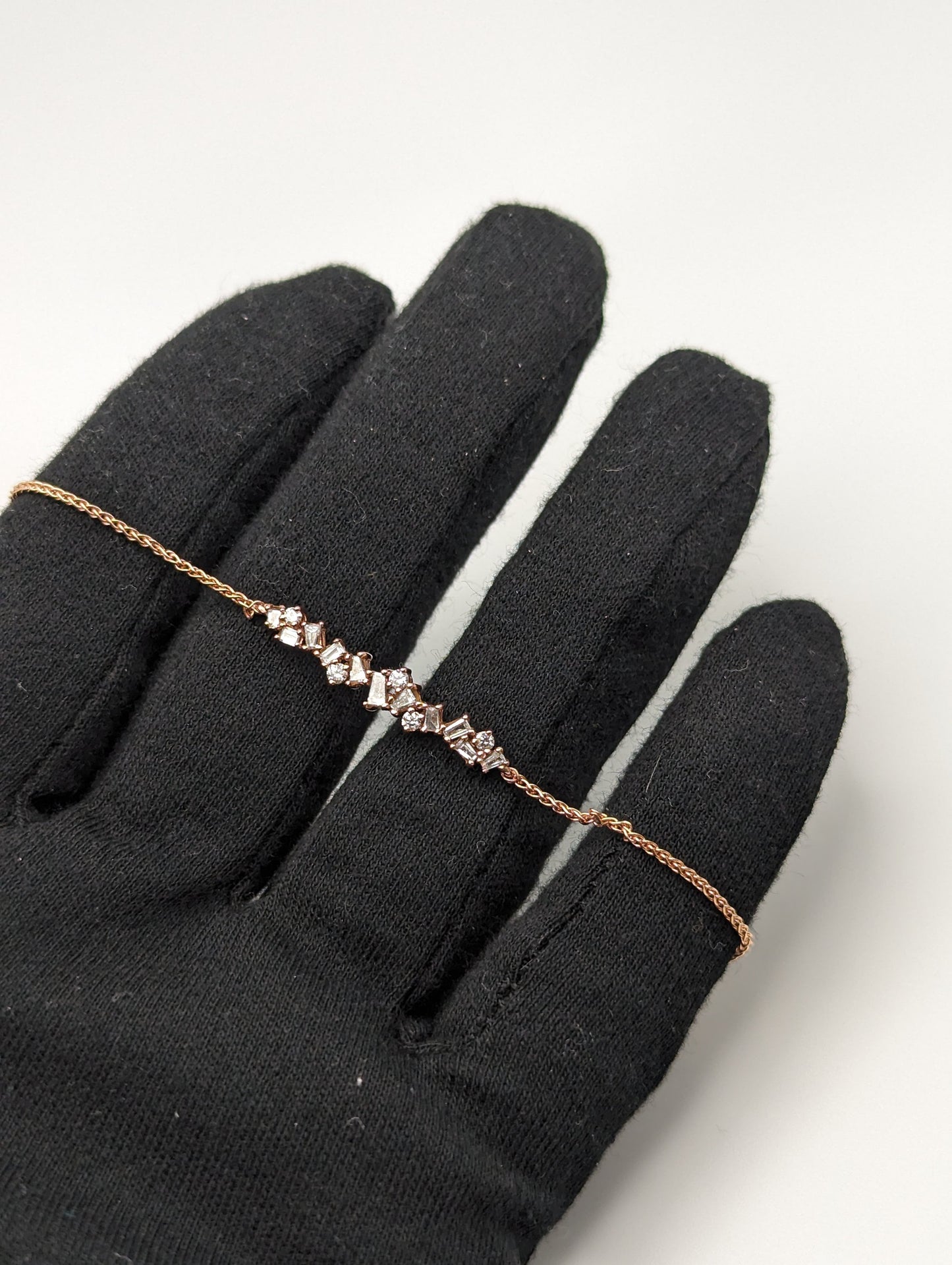 Adjustable Gold Bolo 1/2ct Diamond Bracelet 10k Solid Rose Gold 0.5 ct Diamond. Rose Gold Diamond Bracelet.