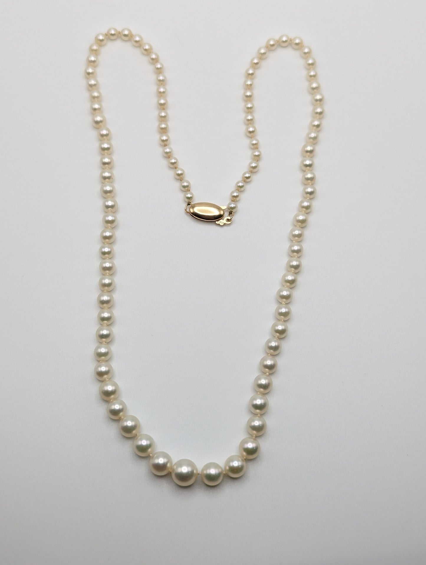 14k High Quality Real Akoya Pearl Necklace. Akoya Pearl Necklace. Gold Pearl Necklace.