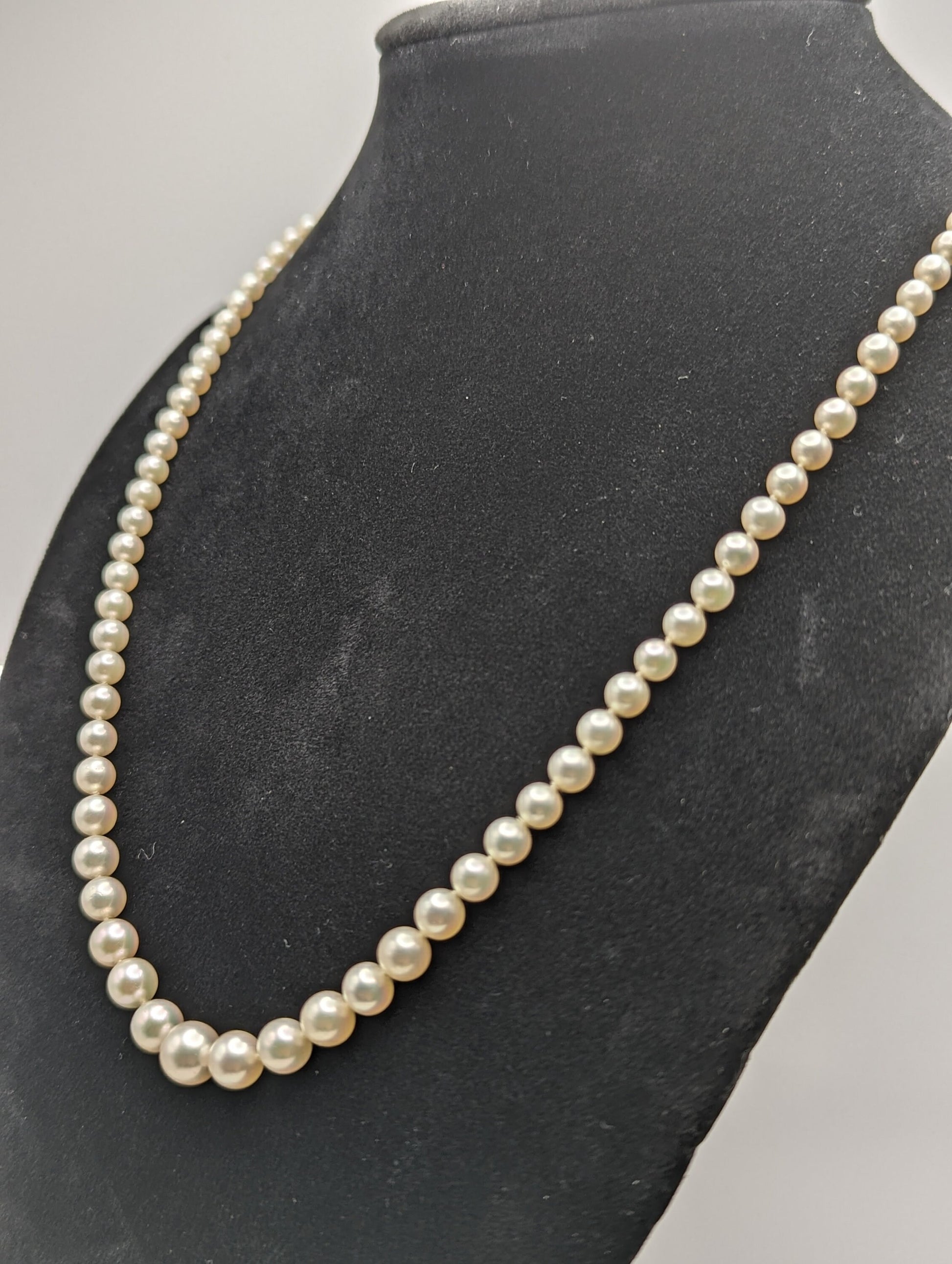 14k High Quality Real Akoya Pearl Necklace. Akoya Pearl Necklace. Gold Pearl Necklace.