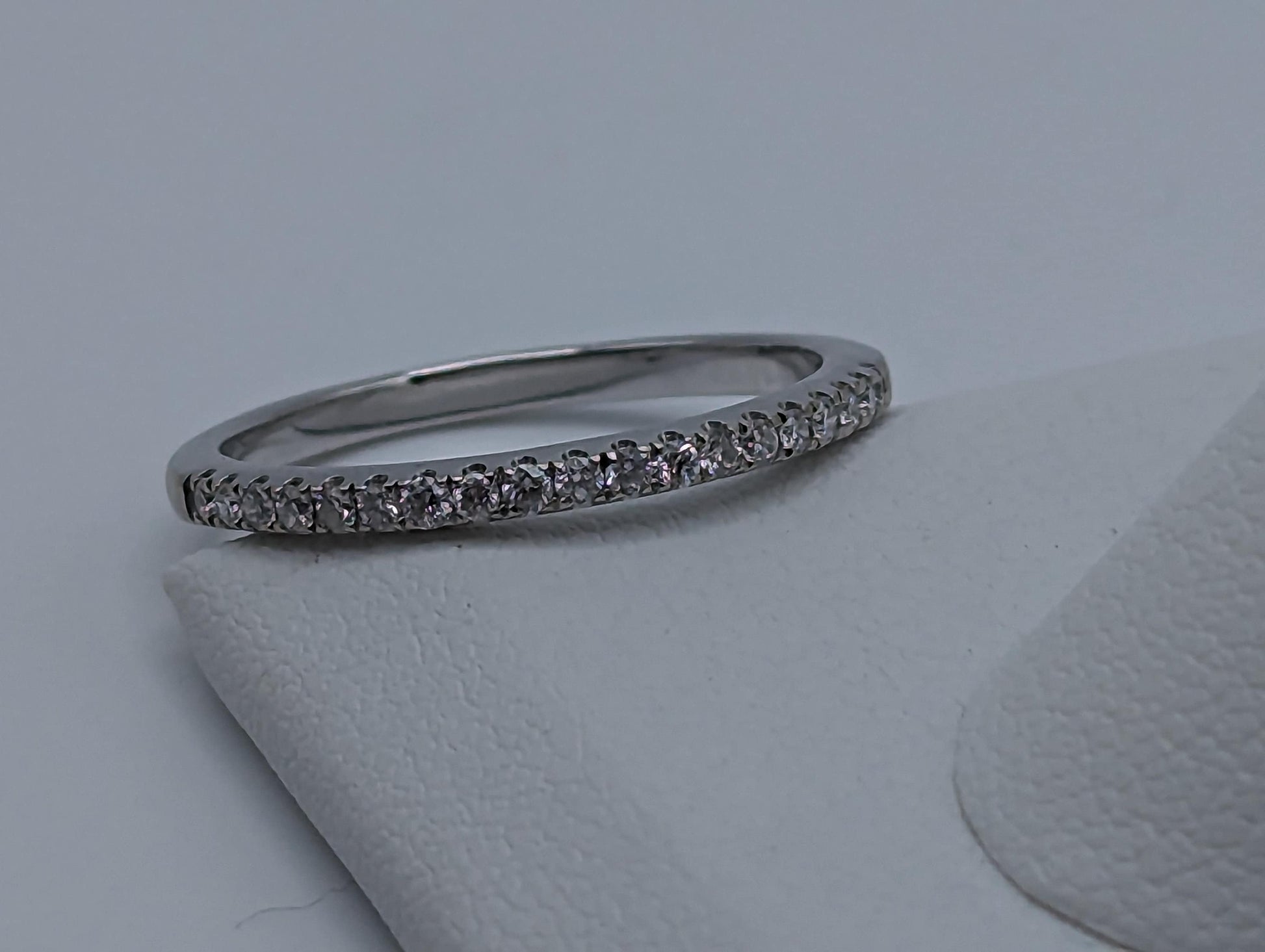 10k White Womens .20ct Diamond Eternity Ring Anniversary Half Eternity Band Wedding Band Anniversary Band