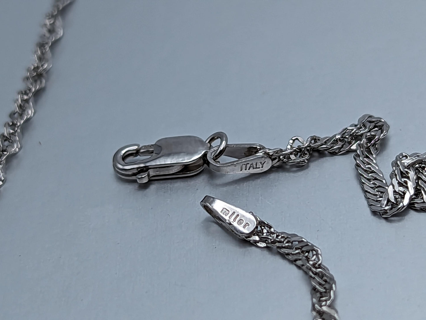 18k Milor Italy White Gold Singapore Necklace Chain. 18k White Gold Chain 24 " Minimalist 18k White Gold Chain.