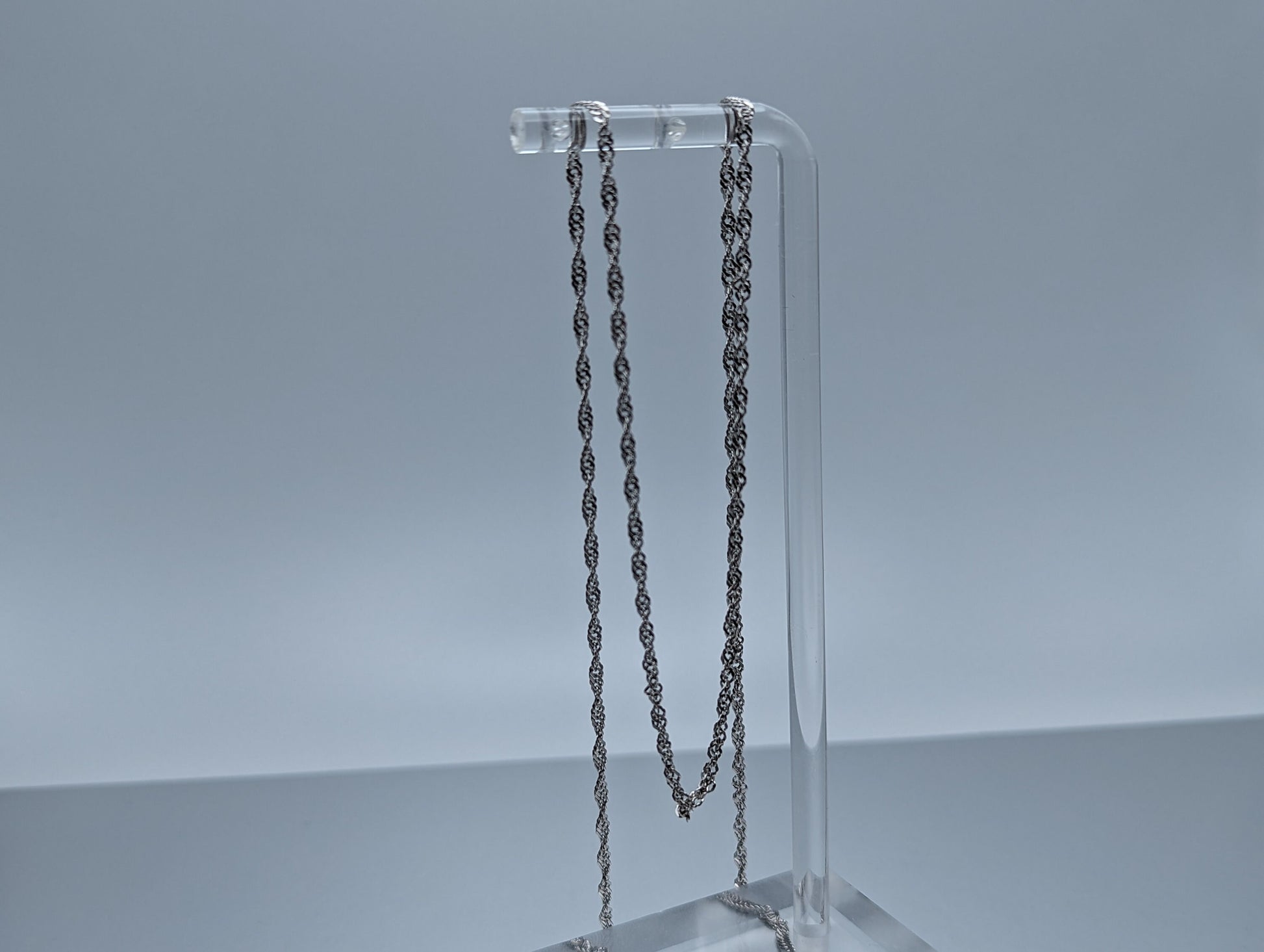 18k Milor Italy White Gold Singapore Necklace Chain. 18k White Gold Chain 24 " Minimalist 18k White Gold Chain.