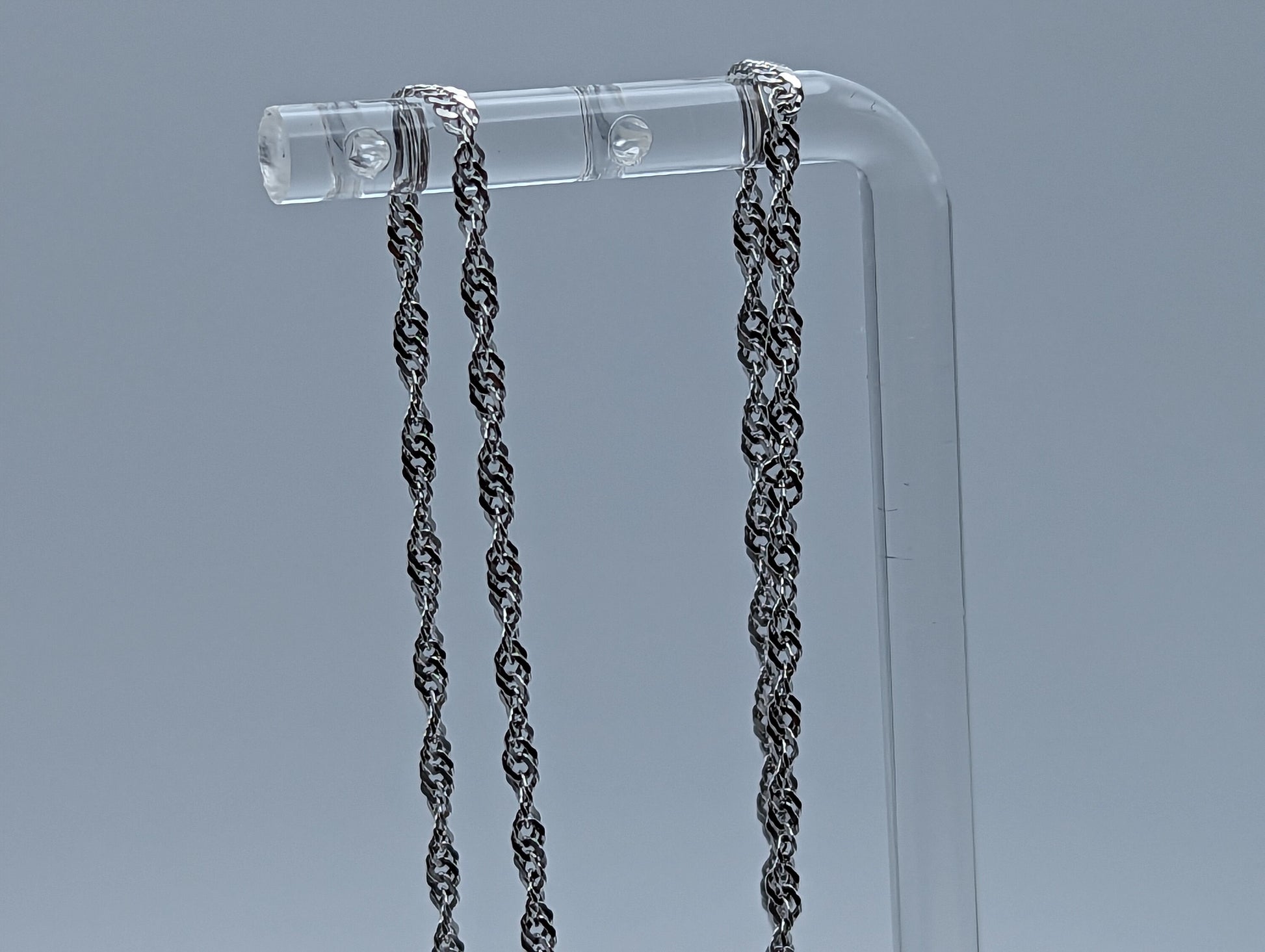 18k Milor Italy White Gold Singapore Necklace Chain. 18k White Gold Chain 24 " Minimalist 18k White Gold Chain.