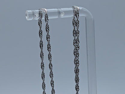 18k Milor Italy White Gold Singapore Necklace Chain. 18k White Gold Chain 24 " Minimalist 18k White Gold Chain.