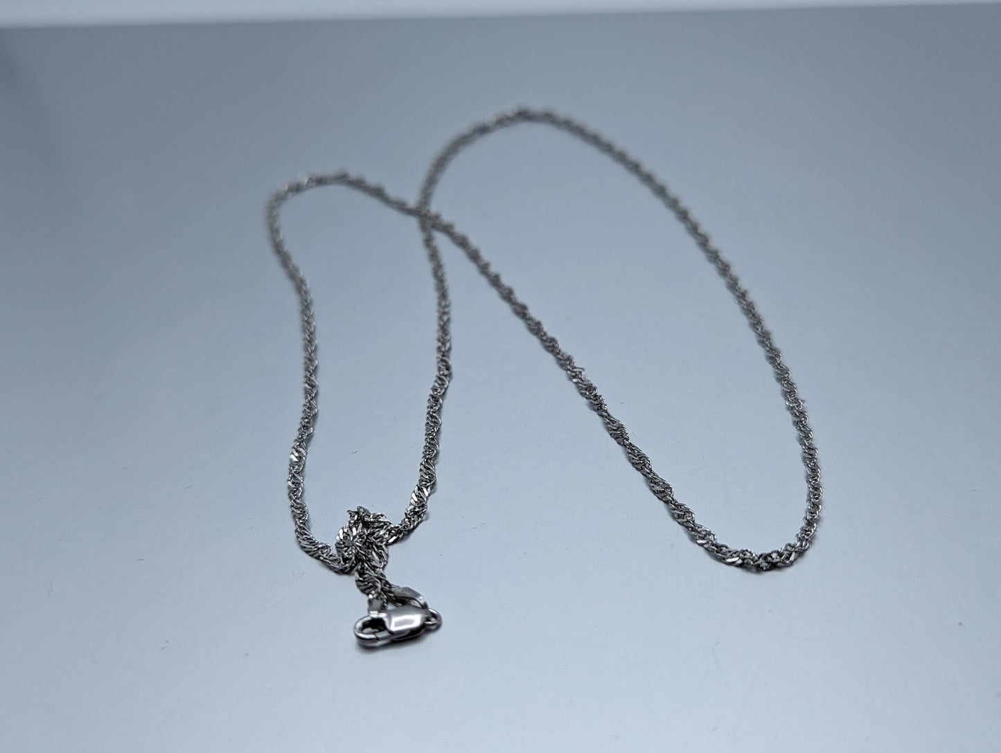 18k Milor Italy White Gold Singapore Necklace Chain. 18k White Gold Chain 24 " Minimalist 18k White Gold Chain.