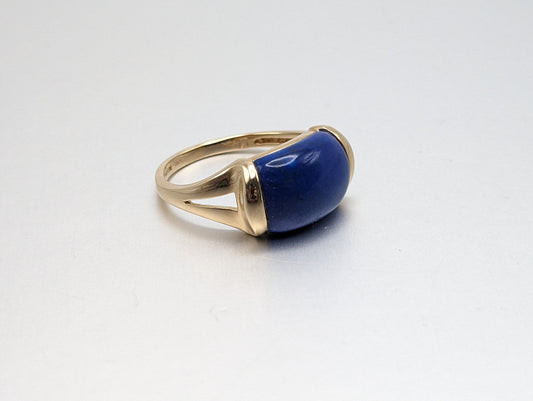 14k Yellow Gold Lapis Lazuli Ring. Lapis Lazuli Ladies Ring. 14k Yellow Gold Lapis Ring. 14k Yellow Gold Cocktail Ring.