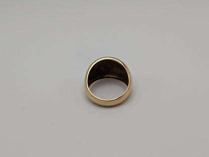 14k Yellow Gold 14mm Wide High Polish Plain Dome Cigar Band Size 7 Ring 14k Dome Ring