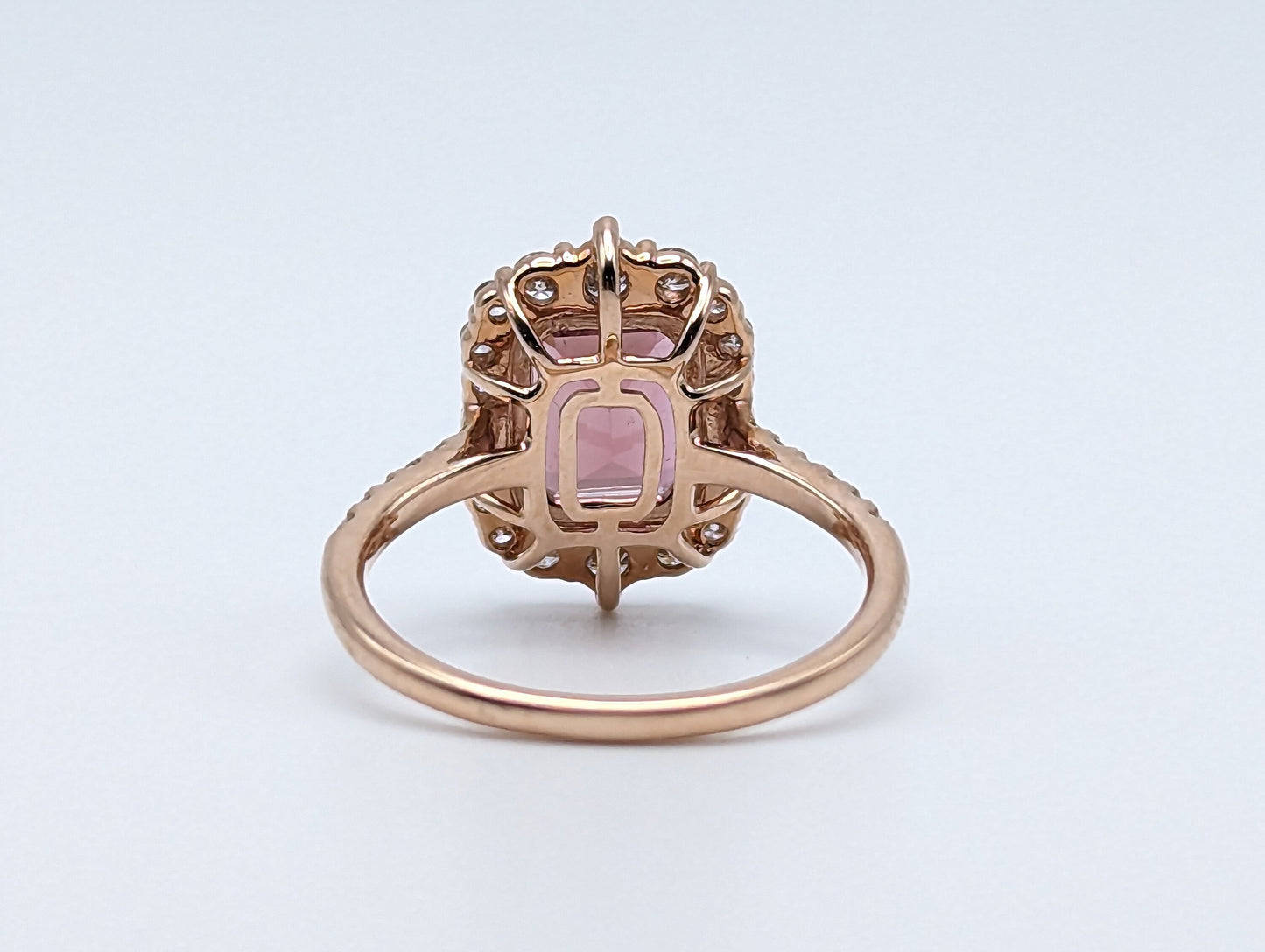 14 K Rose Gold 1.55 Carat Tourmaline & 1/2 Carat Diamond Ring w/ Appraisal 14k Pink Tourmaline Diamond Ring.