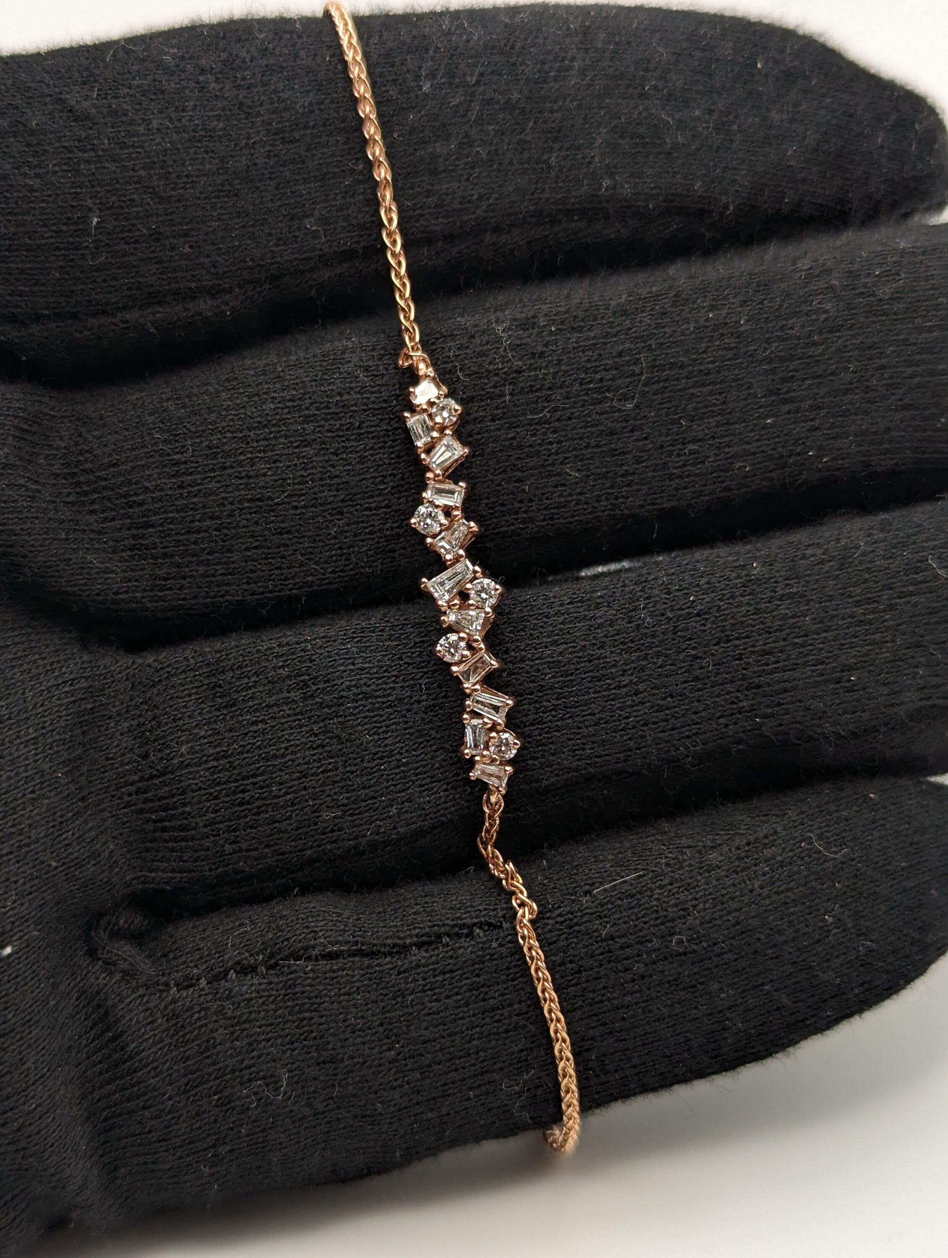 Adjustable Gold Bolo 1/2ct Diamond Bracelet 10k Solid Rose Gold 0.5 ct Diamond. Rose Gold Diamond Bracelet.