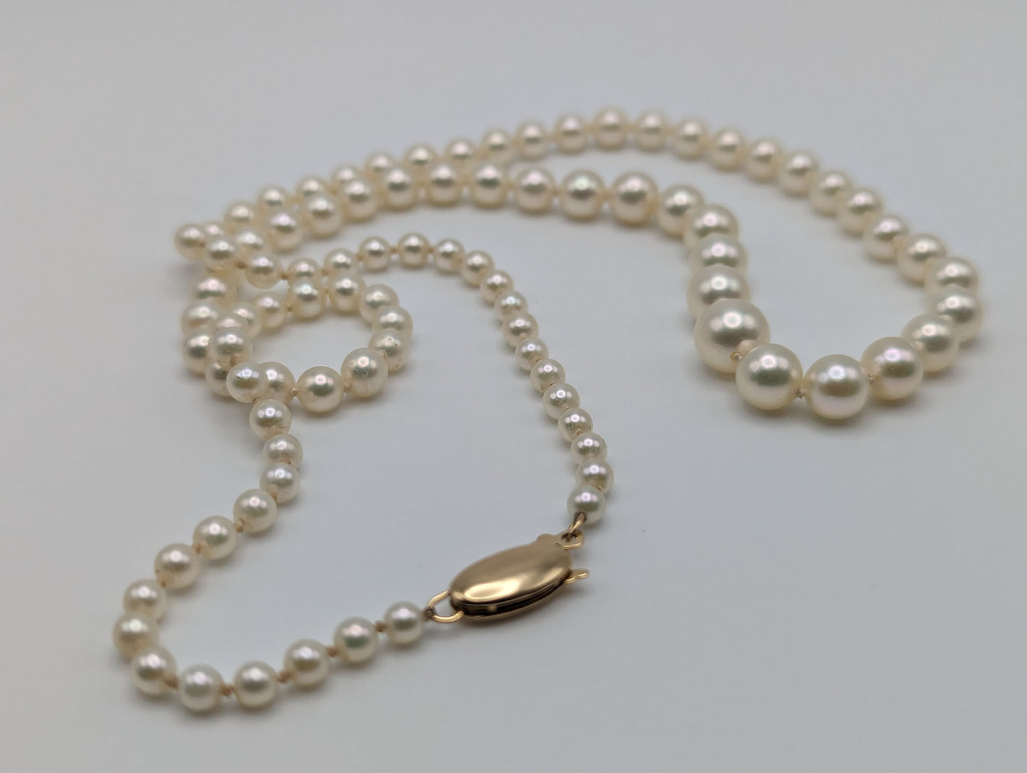 14k High Quality Real Akoya Pearl Necklace. Akoya Pearl Necklace. Gold Pearl Necklace.