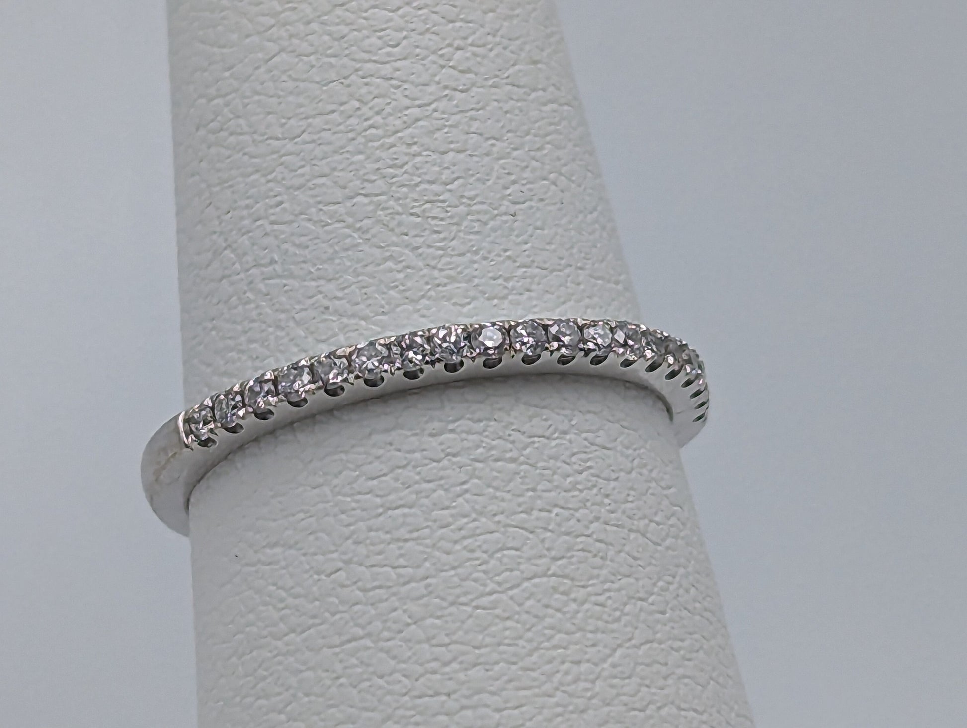 10k White Womens .20ct Diamond Eternity Ring Anniversary Half Eternity Band Wedding Band Anniversary Band