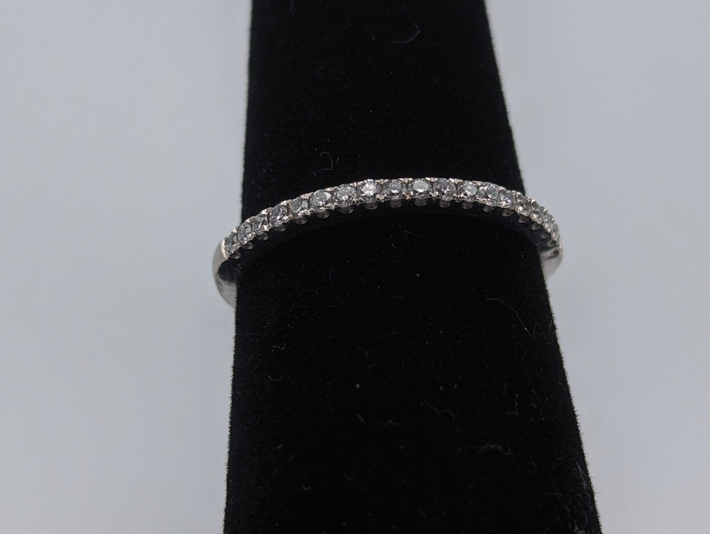 10k White Womens .20ct Diamond Eternity Ring Anniversary Half Eternity Band Wedding Band Anniversary Band