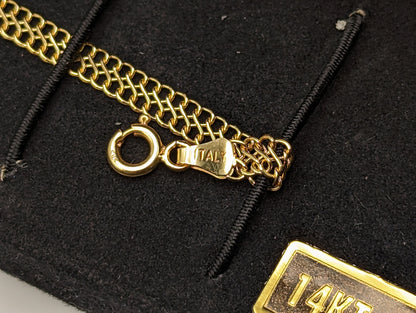 14k Yellow Gold Bismark Infinity Link Italian Bracelet. 14k Italian Infinity Bracelet 8 "