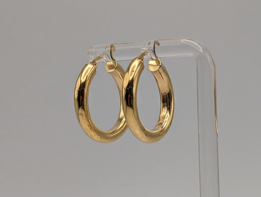 Large 14k Solid Gold Hoop Earrings. Puff Hoop Earrings.14k Gold Hoop Earrings. 14k Hoop Earrings.