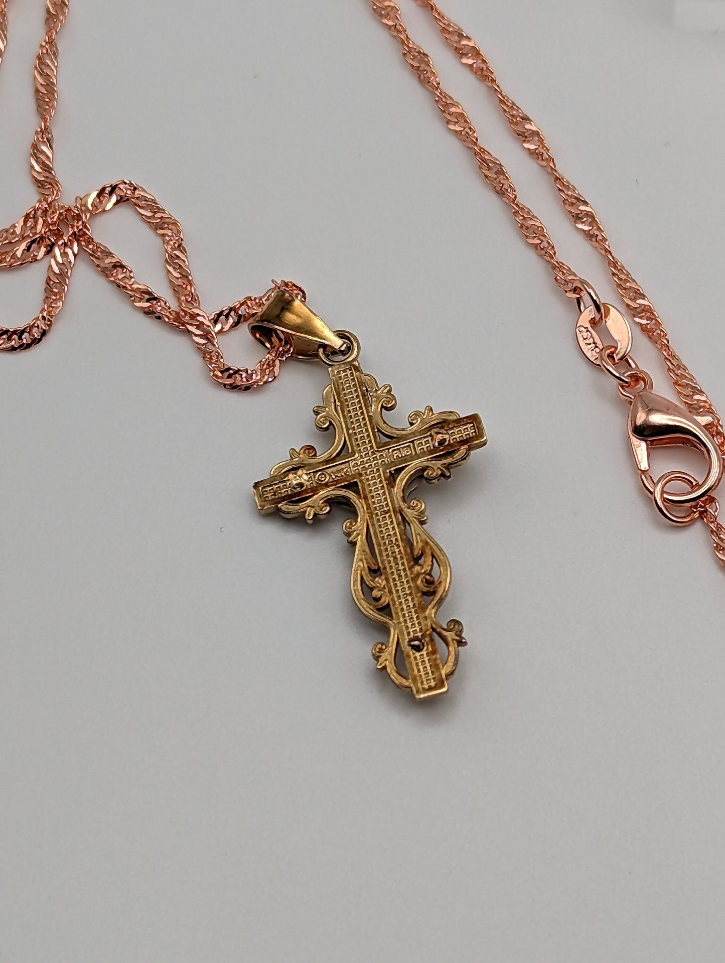 14k Gold Jesus Crucifix Cross Pendant Necklace. 14k Yellow Gold Crucifix. 14k Yellow Gold Cross Pendant + Complimentary 18k GF Necklace