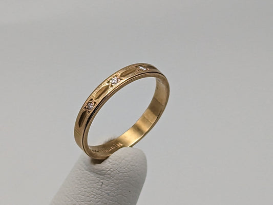 14k Yellow Gold Diamond Wedding Ring. 14k Yellow Gold Wedding Band. Antique 14k Wedding Ring.