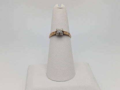 Vintage 1940s 14k Diamond Solitaire Engagement Ring. Diamond Wedding Ring