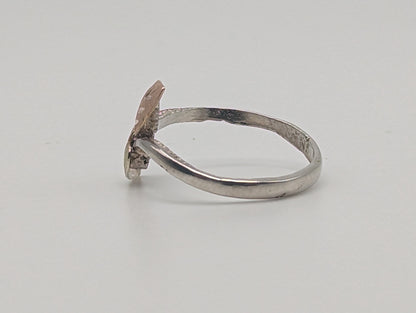 Sterling Silver 10k Gold Leaf Black Hills Gold Ring. Black Hills Gold Leaf Women's Ring. Sterling Silver Antique Gold Leaf Ring.