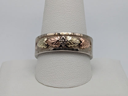 10k 12k Gold Sterling Silver Black Hills Gold Wesding Ring Band Sz 11 Sterling Silver Antique Gold Mens Signet Ring.