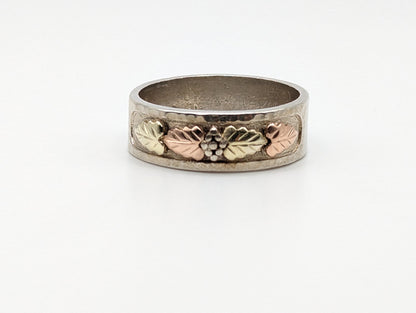 10k 12k Gold Sterling Silver Black Hills Gold Wesding Ring Band Sz 11 Sterling Silver Antique Gold Mens Signet Ring.