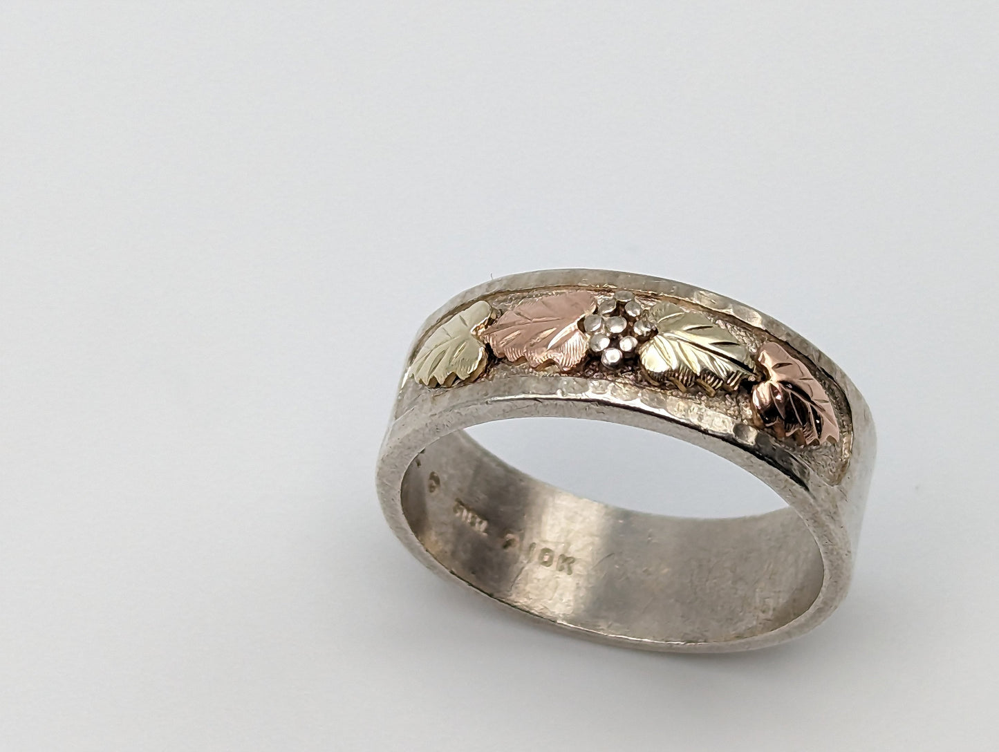 10k 12k Gold Sterling Silver Black Hills Gold Wesding Ring Band Sz 11 Sterling Silver Antique Gold Mens Signet Ring.